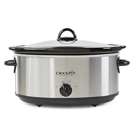 Crock-Pot SCV700SS Stainless Steel 7-Quart Oval Manual Slow Cooker, 7 Quart