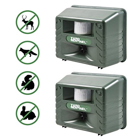 Aspectek - 2 PACK - UPGRADED Yard Sentinel - Electronic Ultrasonic Animal Control, Pest Control,Cat Repellent, Dog Repellent, Deer Repellent, Mice Repellent, Bird Repellent, Pest Repeller with Motion Sensor