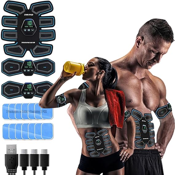 ABS Trainer Muscle Stimulator,EMS Muscle Stimulator Machine for Men&Women,Tactical X ABS Stimulator 2023 with 10 Modes & 20 Intensities,14 High-Adhesive Gel Stickers,ABS Stimulator for Abdomen/Leg/Arm