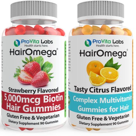 Hairomega Vitamin Gummies Hair Nourishing System for Hair Loss and Thinning - No Bears Included - Made with Sugar not Corn Syrup