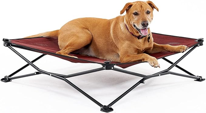 Coolaroo On The Go Elevated Pet Bed, Large, Brick