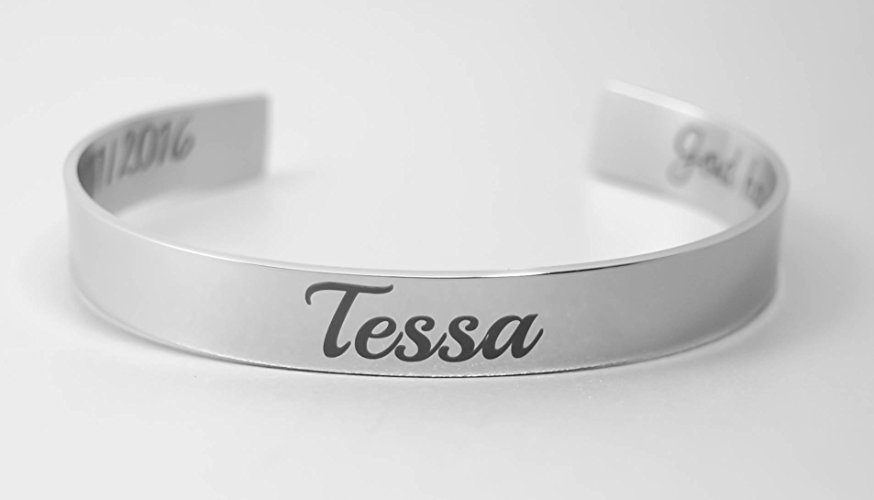 Memorial cuff bracelet, "God has you in his arms, I have you in my Heart", Memorial Jewelry, Loss Of Loved One, Loss of Baby, In loving Memory, Stainless Steel