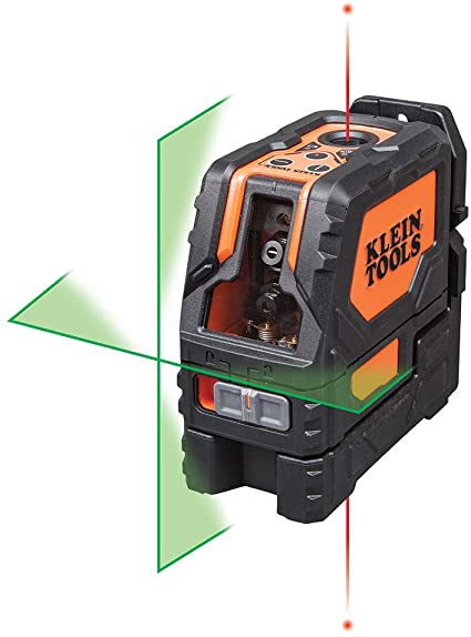 Klein Tools 93LCLG Cross-Line Laser Level, Self Leveling Green Laser with Red Plumb Spot with Magnetic Mounting