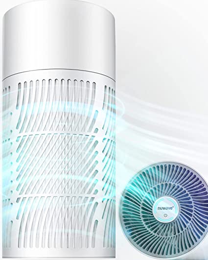 Nuwave Oxypure Air Purifier 3XL H13 HEPA filter for Home Bedroom Allergies, dB17, 360° Air Intake, Removal to 0.1 Microns Smoke Dust Mold Pollen Bacteria Pet Hair Odor, Air Quality Sensor, Energy Star