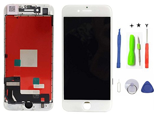 iPhone 7 Plus Screen Replacement For Lcd Touch Screen Digitizer Frame Assembly Set with 3D Touch (White)
