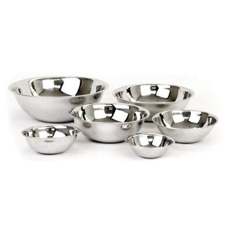 Dozenegg Set of 6 Mixing Bowls Standard Weight Stainless Steel Mirror Finish 34 112 3 4 5 and 8 Qt