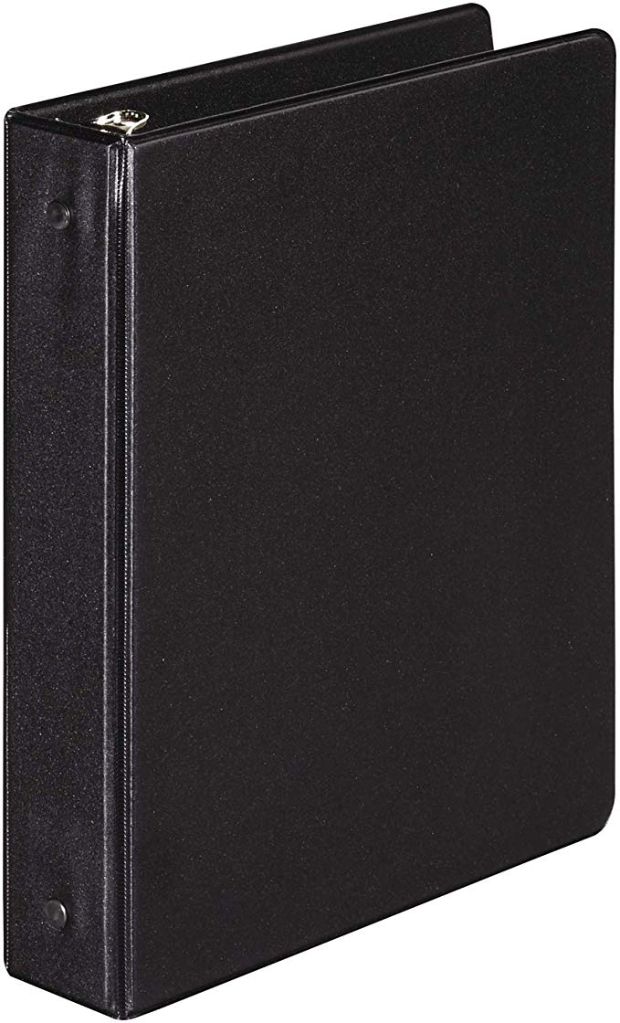 Wilson Jones Basic Round Ring Vinyl Binder, 8.5 x 5.5 Inch Size, 1 Inch Rings, 175 Sheet Capacity, Black (W79671)