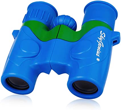 SkyGenius Binoculars for Kids, Mini Binoculars for Children, Real Optics High Resolution Kids Binoculars Boys, Small Compact Binocular for Bird Watching Outdoor Sports Event - Blue