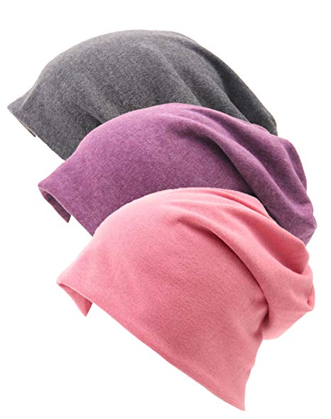 Luccy K Unisex Indoors 100% Cotton Beanie- Soft Sleep Cap for Hairloss, Cancer, Chemo
