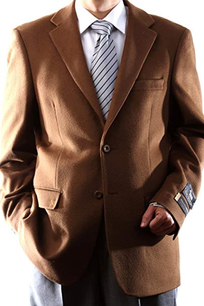 Prontomoda Men's 2 Button Luxury Wool Cashmere Vicuna Sport Coat