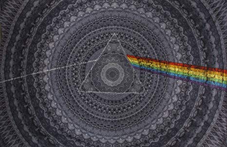 Sunshine Joy 3D Pink Floyd Mini Tapestry The Dark Side of the Moon Black Shadows Wall Art 30x45 Inches