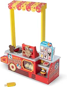 Melissa & Doug Disney Snacks & Popcorn Wooden Pretend Play Food Counter – 33 Pieces - FSC-Certified Materials