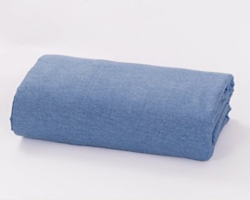Flannel FITTED Sheet by DELANNA Queen 100% Brushed Cotton All Around Elastic 1 Fitted Sheet (60"x80") (QUEEN, INDIGO BLUE)