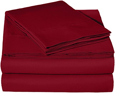 AmazonBasics Microfiber Sheet Set - Full, Burgundy