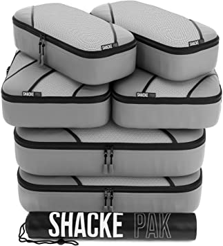 Shacke Explorer 7pcs Packing Cube - Travel Luggage packing Organizers (Grey, Set)