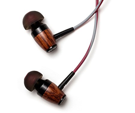 Symphonized DRM Premium Genuine Wood In-ear Noise-isolating Headphones with Mic (Red/Gray)