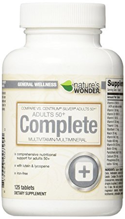 Nature's Wonder Adult 50  Multivitamin, 125 Count, Compare vs. Centrum® Silver® Adults 50