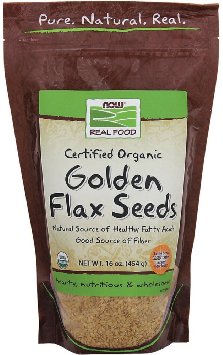 Now Foods Certified Organic Golden Flax Seeds, 16 Ounce