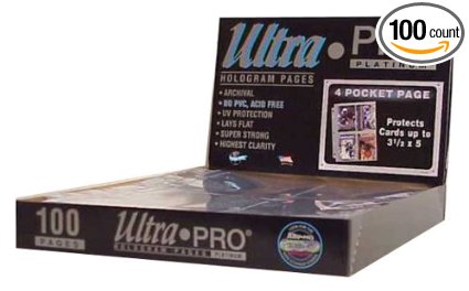 Ultra Pro 4-Pocket Platinum Page with 3-1/2" X 5" Pockets 100 ct.