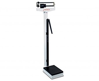 Detecto 448 Balance Beam Doctor/Physician Scale w/ Height Rod, Wheels & Hand Post, 400 lbs, Made in the USA