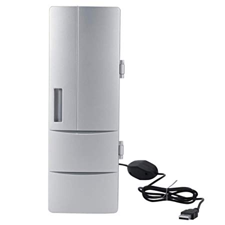 Xigeapg Refrigerator USB Fridge Freezer Cans Drink Beer Cooler Warmer Travel Refrigerator Icebox Car Office Use Portable