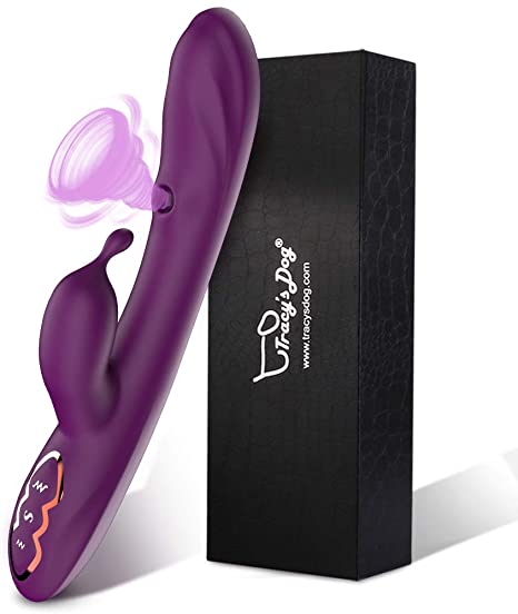 G Spot Rabbit Vibrator with Clitoral Sucking, Clit Dildo Vibrators Stimulator with 7 Vibration & 7 Suction Modes Dual Motor Waterproof Sex Toys for Women