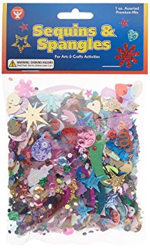 Hygloss Products Sequins and Spangles Variety Pack– Add Shimmer and Shine to Any Surface – 1 Ounce Bag