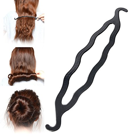 Zodaca Fashion Girls Hair Twist Styling Holder Clip Stick Bun Braid Maker Tool, Black