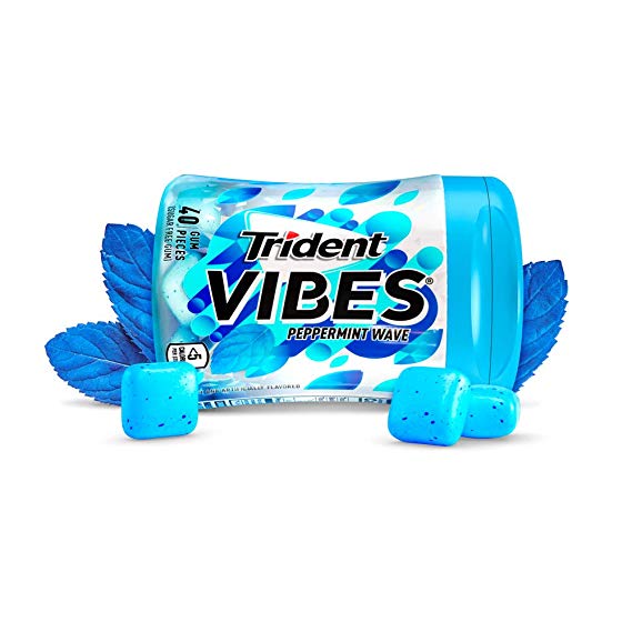 Trident Vibes Peppermint Sugar Free Gum - 1 Bottle,40 Count