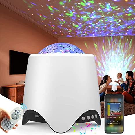 Jinlai Room Decor Star Projector,Galaxy Projector,Galaxy Light Projector for Bedroom ,Ocean Wave Nebula Starry Projector, for Baby Bedroom Christmas Gift, White