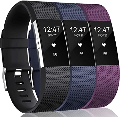 Vancle Replacement Bands Compatible for Fitbit Charge 2 Bands, Soft Silicone Accessory Strap for Fitbit Charge 2 Small Large, No Tracker