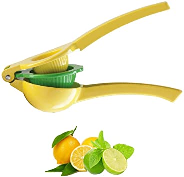 Xubox Lemon Squeezer, Premium Quality Enameled Aluminum Metal 2-in-1 Citrus Juicer, Lemon Lime Squeezer & Juicer, Double Bowl Manual Citrus Press Juicer with Non-slip Handles Works for Lime and Orange