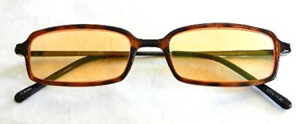 Magnivision  1.00 "COMPUTER READERS" Plastic Tortoise Reporter Frame Reading Glasses with Yellow Lens & Spring Hinges-(157)