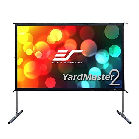 Elite Screens Yard Master 2, 100 inch Outdoor Projector Screen with Stand 16:9, 8K 4K Ultra HD 3D Fast Folding Portable Movie Theater Cinema 100in Indoor Foldable Easy Snap Projection Screen, OMS100H2 (Renewed)
