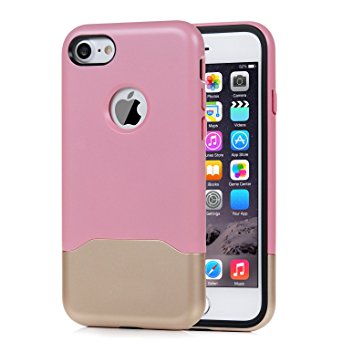 iPhone 7 Case, MoMoCity Shock Absorption TPU Bumper and Drop Protection Hard PC Sleek Back Cover Shell Dual Layer Protective Case for iPhone 7 2016 4.7 Inch - Rose Gold