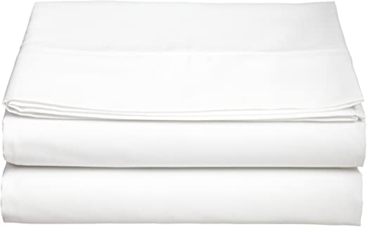 Cathay Luxury Silky Soft Polyester Single Flat Sheet, Full Size, White