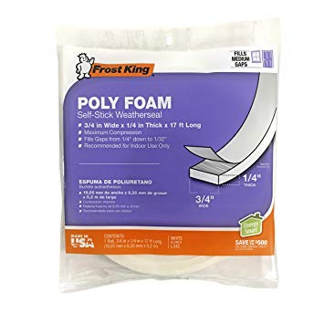 Frost King L342H Polyurethane Foam Tape 1/4-Inch, White