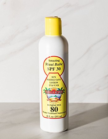 Maui Babe SPF 30 Sunscreen Lotion 8 Ounces - Water Resistant UVA/UVB Sunblock