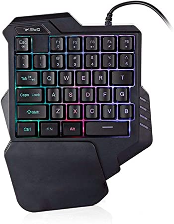 Mochalight G30 Wired Gaming Keypad with LED Backlight 35 Keys One-Handed Membrane Keyboard for LOL/PUBG/CF G30 Mixed Color Version