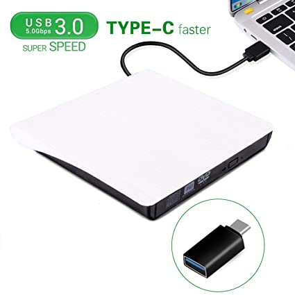 External DVD CD Drive, USB 3.0 Portable CD DVD  /-RW Drive with Protective Storage Case, Slim DVD/CD ROM Rewriter, Plug and Play Writer Reader for Laptop MacBook Desktop PC