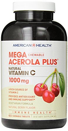 American Health Mega Acerola Plus, 1000 mg, 60 Count