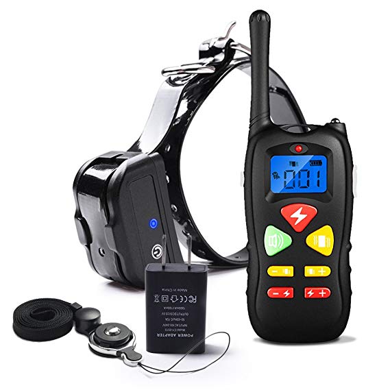 Wolfwill Dog Training Collar 1500ft Waterproof and Rechargeable Remote Shock Collar with Beep/100 Level Vibration/Shock Fits All Size Puppies (10-110lbs)