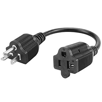 1-Foot Nema 5-20P Extension Cord, 12AWG Nema 5-20P to 5-20R Extension Power Cable,20Amp T Blade Male to Female Cable, Nema 5-20P to 5-15/20R Comb Adapter Cable