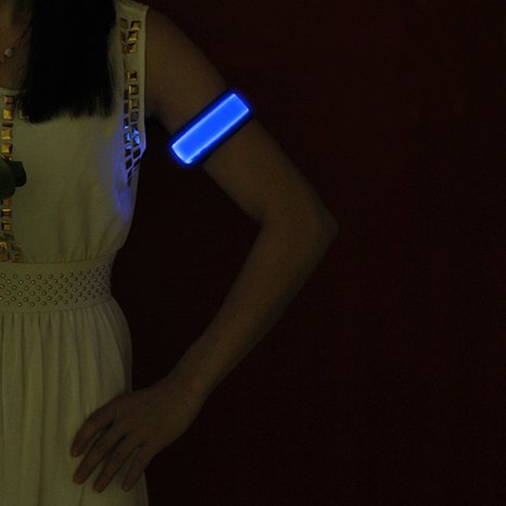 Higo Night Safety LED Slap Armband Light up Slap Wrap Bracelets Wrist Bands for Running