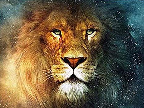 TSING DIY Crystals Paint Kit 5D Diamond Painting By Number Kits, The Lion-15''W20''L