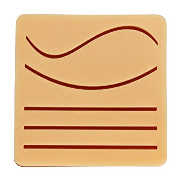 Your Design Medical Medium (4x4") 3-Layer Suture Pad with Wounds -- (Light Skin) -- For Practicing Suturing Doctors, Medical Students, Veterinarians -- Made in the USA!
