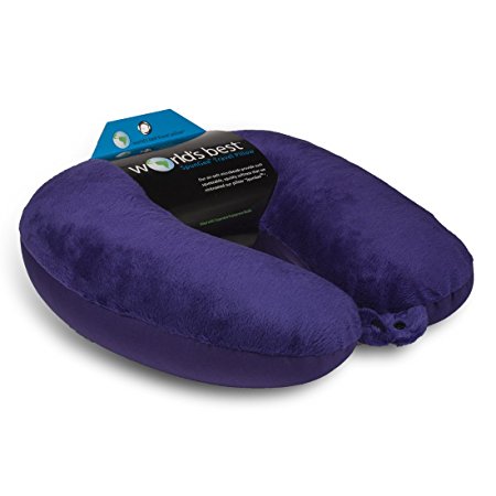 World's Best Air Soft Microbead Neck Pillow, Purple