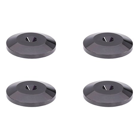 BCP pack of 4 Black 24K Nickel plated Speaker Spikes Pads Mats 5x25mm Isolation Stand Foot Cone Base