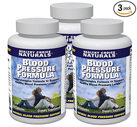 Blood Pressure Support / All Natural Blood Pressure Supplement (3 bottles/360 Capsules/180 Day Supply)