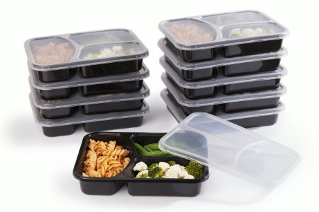 SET of 10 Reusable-Easy To Clean Lunch Kit Containers, Divided Food Storage Containers for Adults and Kids! Perfect Size for your meals! Recommended for HEALTHIER MEALS FOR YOU!